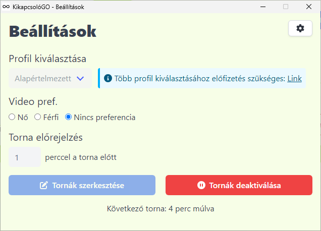Gyakorlatok aktiválva